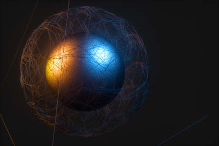 Glowing lines and creative geometries, 3d rendering. Computer digital drawing.