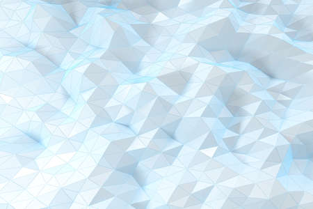 Triangle surface plane with structure lines, 3d rendering. Computer digital drawing.