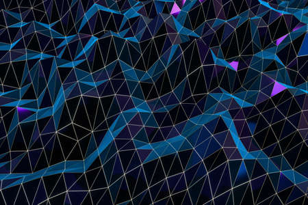 Triangle surface plane with structure lines, 3d rendering. Computer digital drawing.