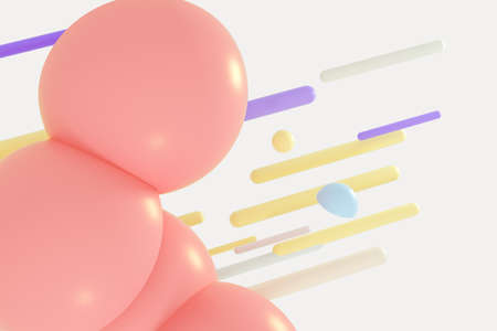 Abstract round hemisphere element background, 3d rendering. Computer digital drawing.の写真素材