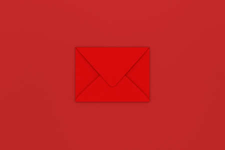 Red package with red background, festive theme, 3d rendering. Computer digital drawing.の写真素材