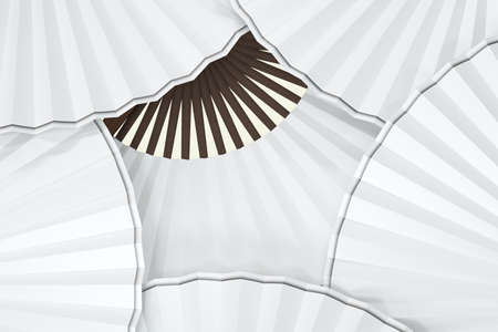 Fans with white background,chinese style decoration,3d,rendering.Computer digital drawing.