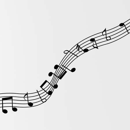 Black music notes with white background, 3d rendering. Computer digital drawing.の写真素材