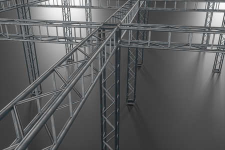Steel reinforcement with dark background, 3d rendering. Computer digital drawing.の写真素材