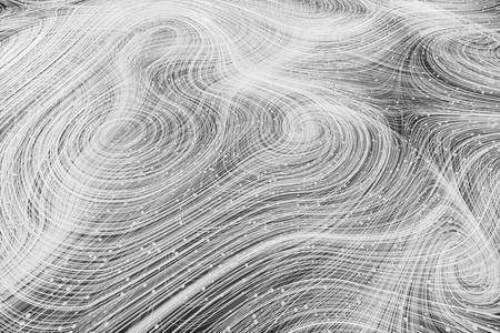 Flowing curves with colorful background, 3d rendering. Computer digital drawing.