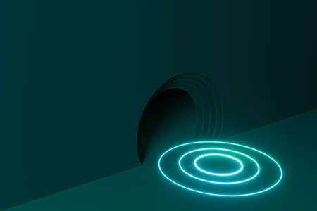Circle background material,cartoon room,3d rendering. Computer digital drawing.の写真素材