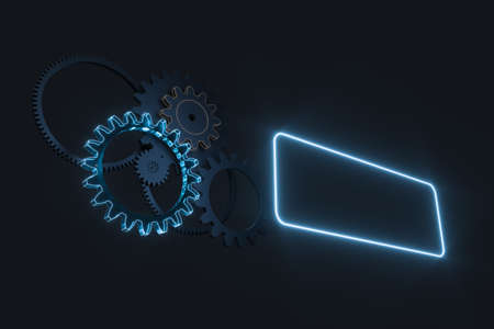 Industrial gear,mechanical structure,3d rendering. Computer digital drawing.の写真素材