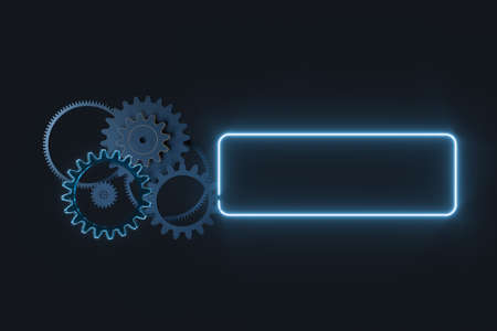 Industrial gear,mechanical structure,3d rendering. Computer digital drawing.