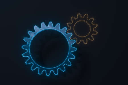 Industrial gear,mechanical structure,3d rendering. Computer digital drawing.