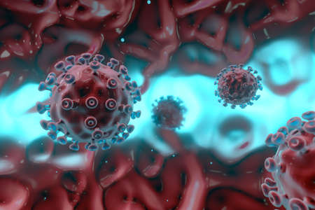 Coronavirus and infection,medical concept, 3d rendering. Computer digital drawing.の写真素材