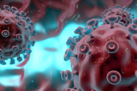 Coronavirus and infection,medical concept, 3d rendering. Computer digital drawing.の写真素材
