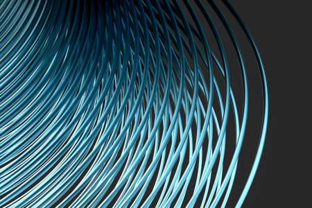 Abstract lines with black background, smooth polished lines, 3d rendering, Computer digital drawing.