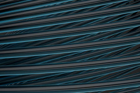 Abstract lines with black background, smooth polished lines, 3d rendering, Computer digital drawing.