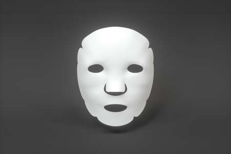 White mask, skin care concept, 3d rendering. Computer digital drawing.の写真素材