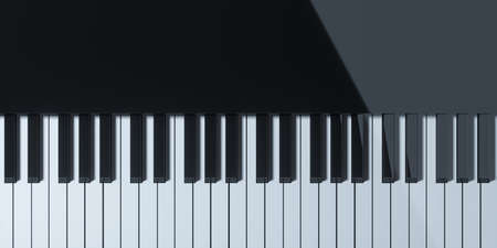 Piano keyboard, 3d rendering. Computer digital drawing.の写真素材