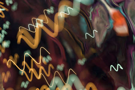 Abstract wavy background, colorful pattern, 3d rendering. Computer digital drawing.の写真素材