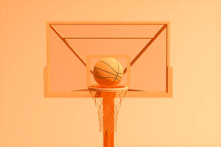 3D model of basketball stand, 3d rendering. Computer digital drawing.の写真素材
