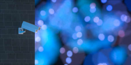 White monitor on the wall, 3d rendering. Computer digital drawing.の写真素材