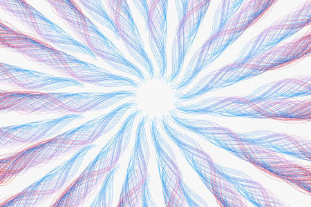 Curvy and twisted lines, abstract background, 3d rendering. Computer digital drawing.の写真素材