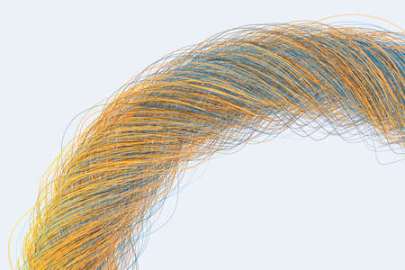 Curvy and twisted lines, abstract background, 3d rendering. Computer digital drawing.