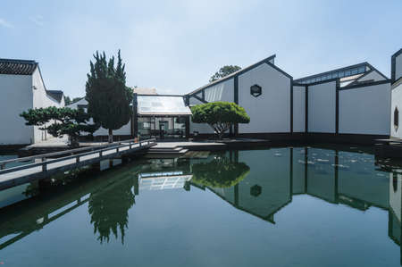 View of architecture in Suzhou Museum.のeditorial素材