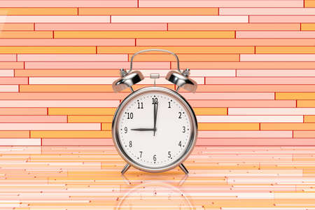 Classic alarm clock, concept of time, 3d rendering. Computer digital drawing.