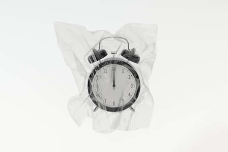 Classic alarm clock, concept of time, 3d rendering. Computer digital drawing.