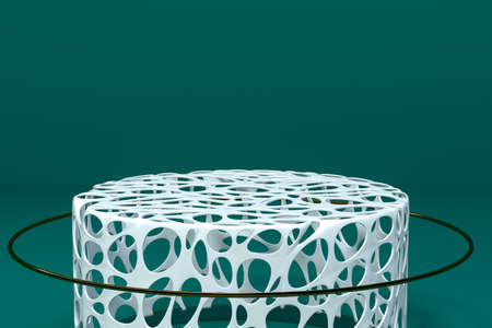 Organic shape construction platform, 3d rendering. Computer digital drawing.の写真素材