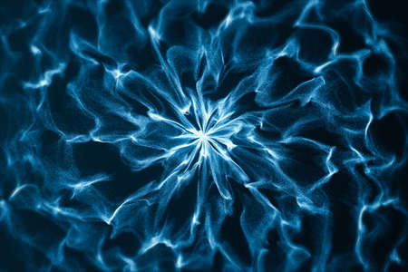 Blue glowing flames, fantasy wave pattern, 3d rendering. Computer digital drawing.