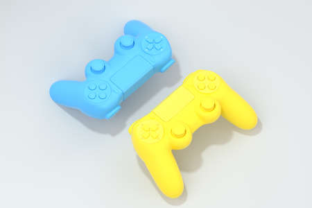 Classic game pad with white background, 3d rendering. Computer digital drawing.