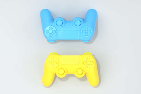 Classic game pad with white background, 3d rendering. Computer digital drawing.