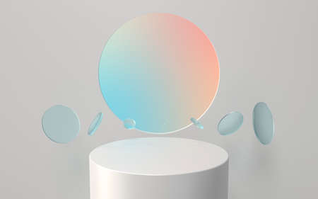 Empty product stage, product advertising concept, 3d rendering. Computer digital drawing.