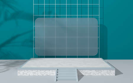 Creative empty stage, product platform, 3d rendering. Computer digital drawing.の写真素材