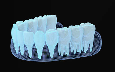 Healthy Teeth, teeth treatment, 3d rendering. Computer digital drawing.