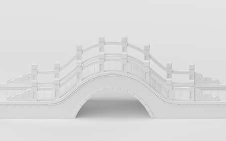 Arch bridge with white background, 3d rendering. Computer digital drawing.の写真素材
