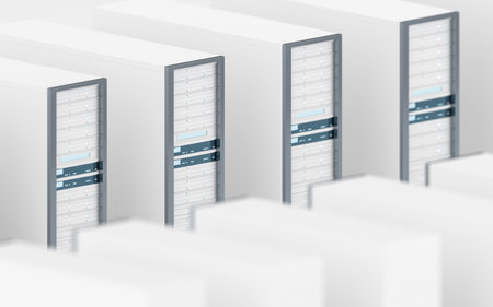 Cloud computing and information devices, 3d rendering. Computer digital drawing.