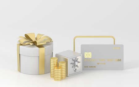 Safe box and gold coins, 3d rendering. Computer digital drawing.の写真素材