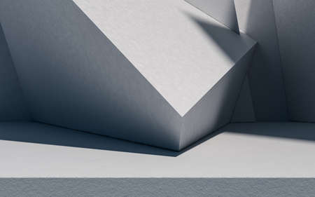 Abstract geometric architecture, 3d rendering. Computer digital drawing.