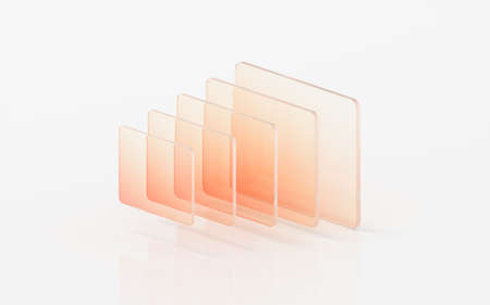 Gradient glass with white background, 3d rendering. Computer digital drawing.の写真素材