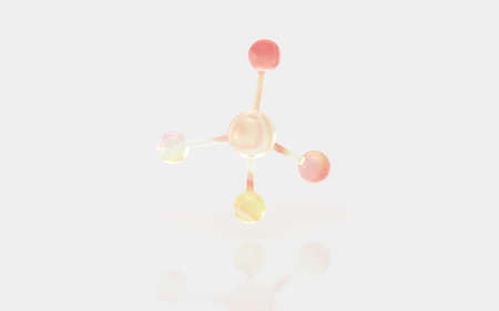 Gradient molecules with white background, 3d rendering. Computer digital drawing.の写真素材