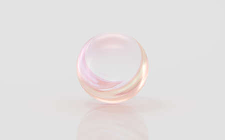 Gradient glass ball with white background, 3d rendering. Computer digital drawing.の写真素材