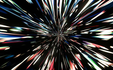Wormholes and glowing tunnels, 3d rendering. Computer digital drawing.