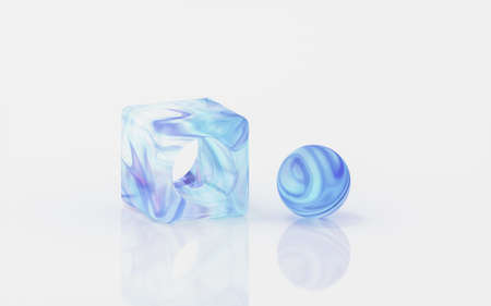 Gradient glass with white background, 3d rendering. Computer digital drawing.の写真素材