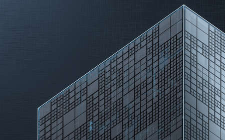 Cube with black background, science and technology, 3d rendering. Computer digital drawing.