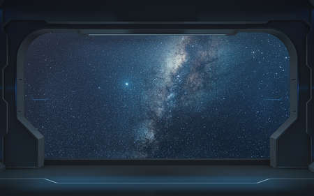 Tunnel of the future, futuristic room, 3d rendering. Computer digital drawing.の写真素材