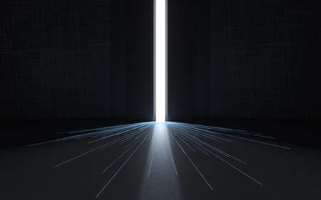 Open the door, success and hope, 3d rendering. Computer digital drawing.の写真素材