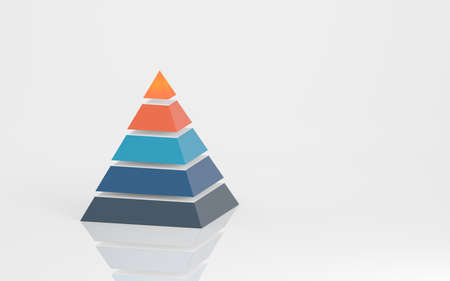 Pyramid graphics and data analysis, 3d rendering. Computer digital drawing.の写真素材