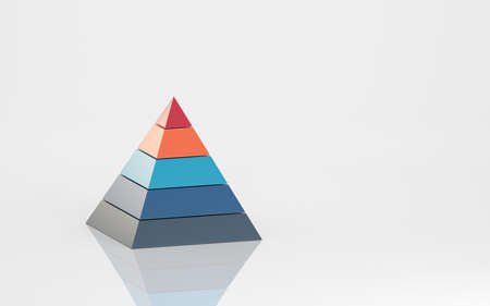 Pyramid graphics and data analysis, 3d rendering. Computer digital drawing.の写真素材