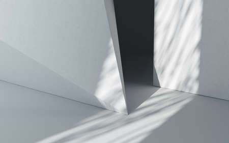 Light and shadow in an empty room, 3d rendering. Computer digital drawing.