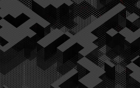 Cubes and abstract geometries, 3d rendering. Computer digital drawing.の写真素材